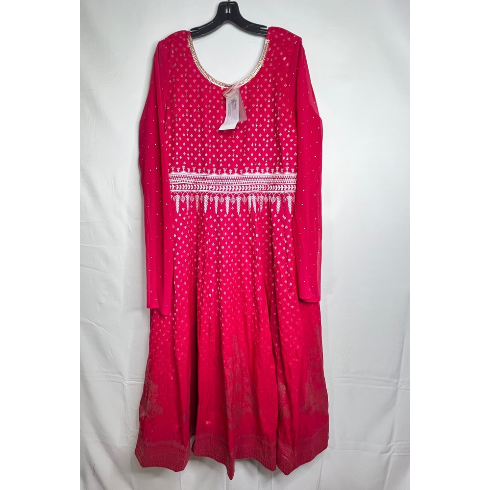 Aurelia Pink Anarkali Kurta Women XXL Limited Edition Embroidered Festival Dress